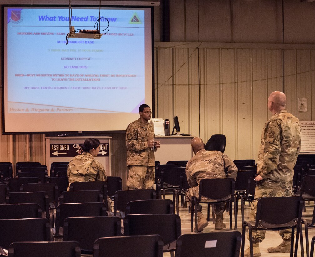 Chief Master Sgt. Bruce visits 379 EFSS Facilties