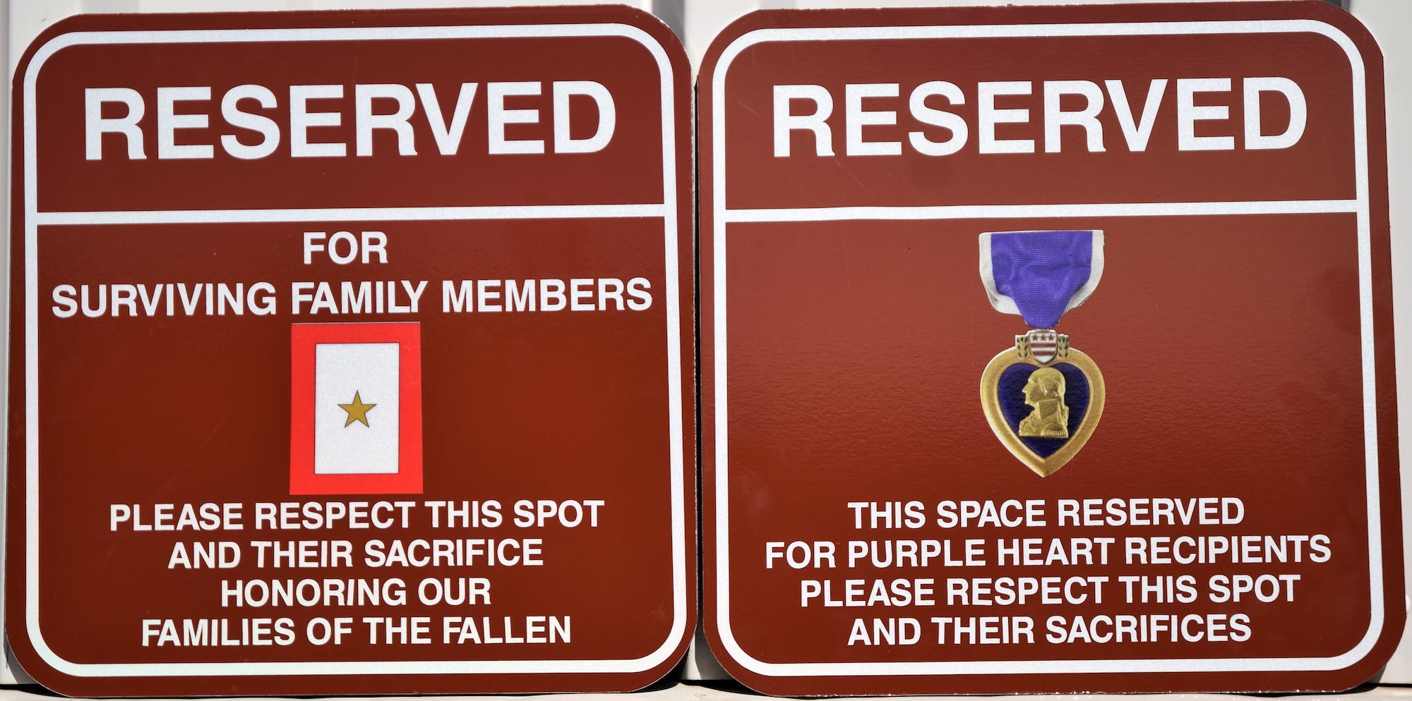 Gold Star families and recipients of the Purple Heart will soon have designated parking spaces on Peterson Air Force Base, Colorado to help honor their sacrifice. The parking spots are scheduled to be installed mid-October pending any weather delays. (Air Force photo by Griffin Swartzell)