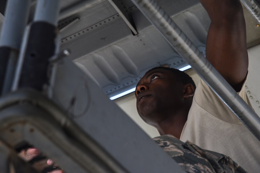 Maintainer works on HC-130J