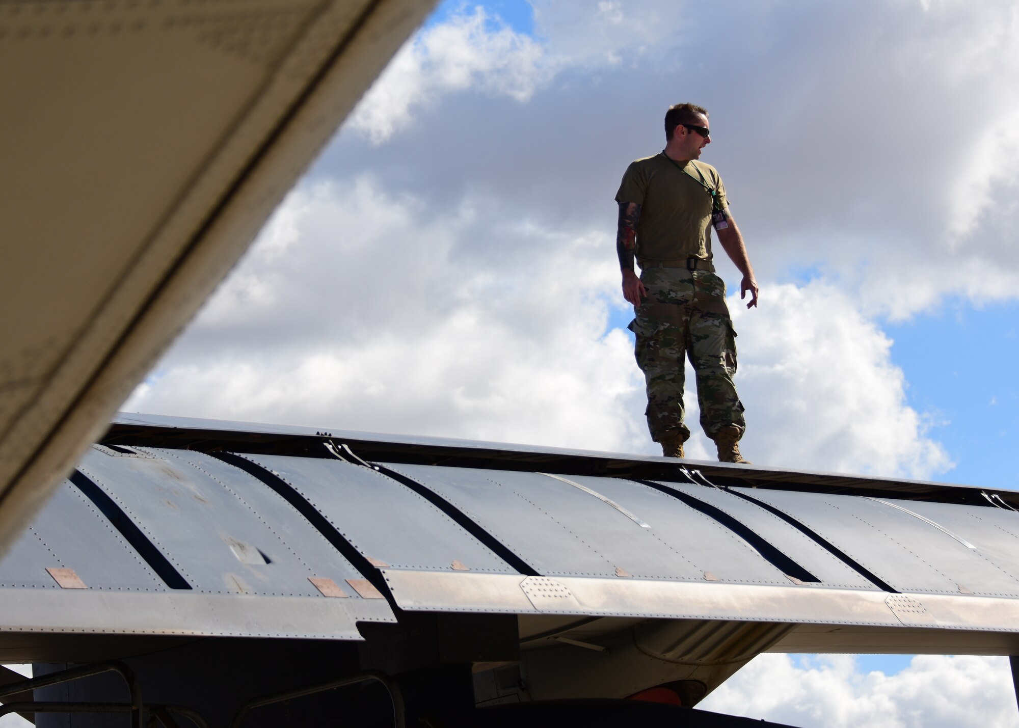 Airmen works on HC-130J