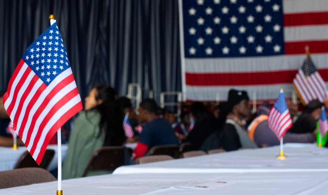 AbilityOne employees gather at the 20th Annual AbilityOne picnic at Shaw Air Force Base (AFB), South Carolina, October 18, 2019.