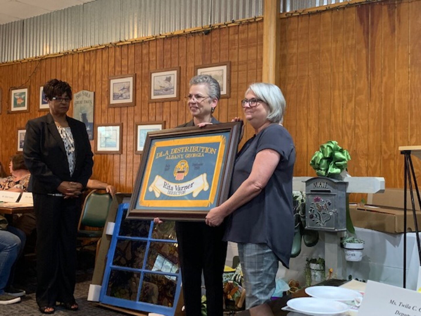 Distribution Deputy Commander hosts town hall, tours facilities and recognizes retiring director at DLA Distribution Albany, Georgia