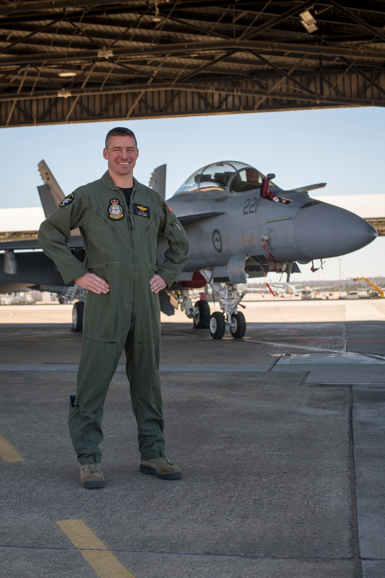 U.S. Air Force Maj. Thomas Larner, Royal Australian Air Force No. 1 Squadron F/A-18F Super Hornet weapon systems officer, is serving as an exchange officer at RAAF Base Amberley, Australia, as part of the U.S. Air Force military personnel exchange program. The exchange program is a special duty assignment that allows Airmen to integrate into military units of foreign allies with the intent of building, sustaining and expanding international relationships. (U.S. Navy photo by Mass Communication Specialist 2nd Class Jeanette Mullinax)