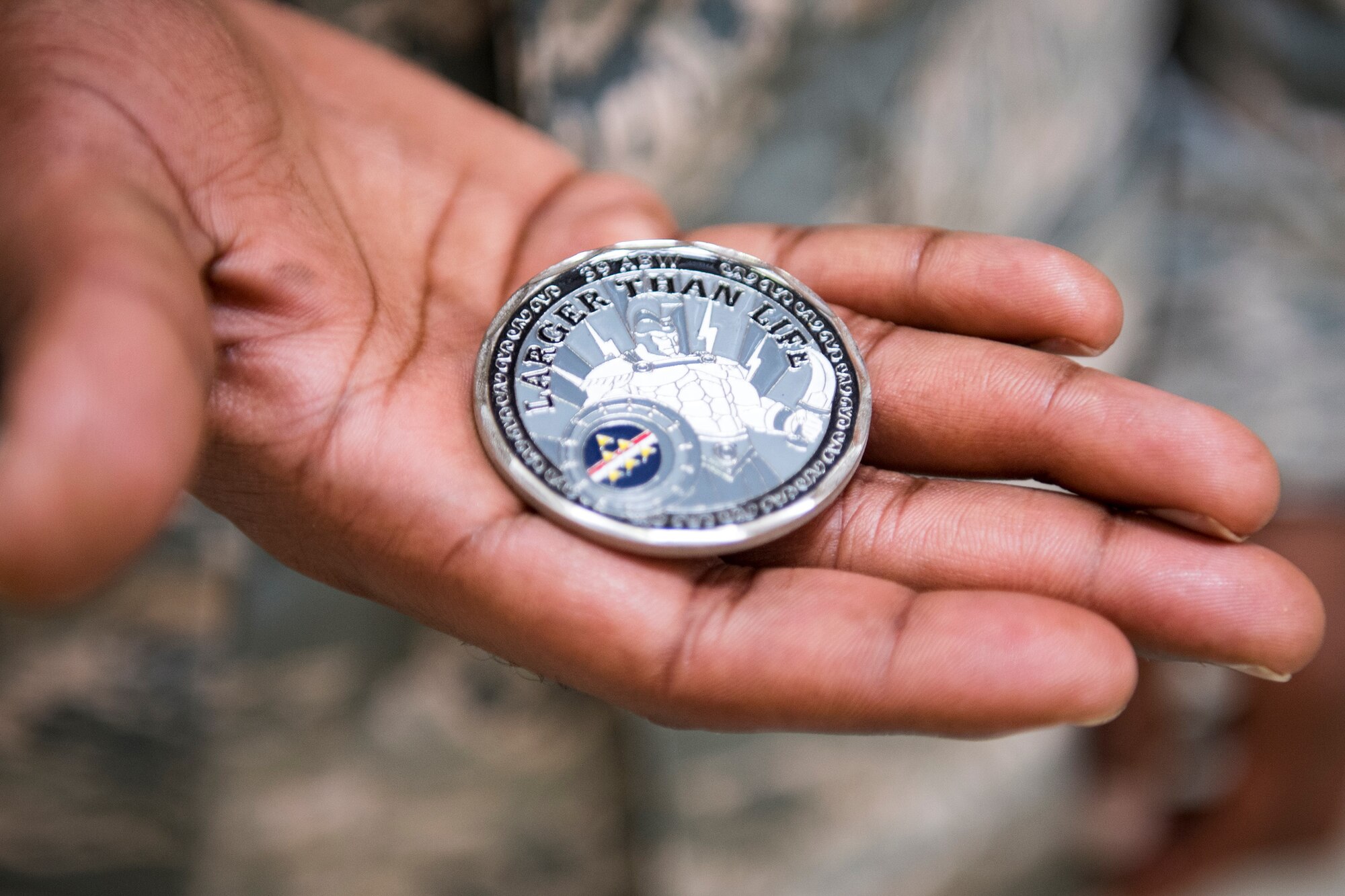Staff Sgt. Richard Bailey, 39th Logistics Readiness Squadron central storage section, poses for a photo on Sept. 19, 2019, at Incirlik Air Base, Turkey. Wing leadership recognized Bailey for his quick response time and life-saving efforts when a fellow Airman was choking.