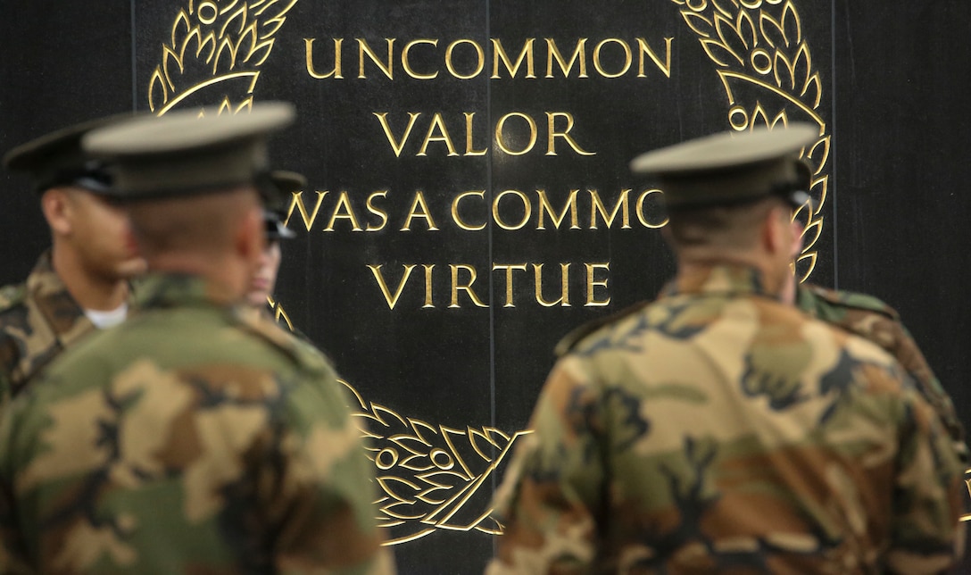 The practice was held in preparation for the upcoming annual Marine Corps Wreath Laying Ceremony at the memorial.