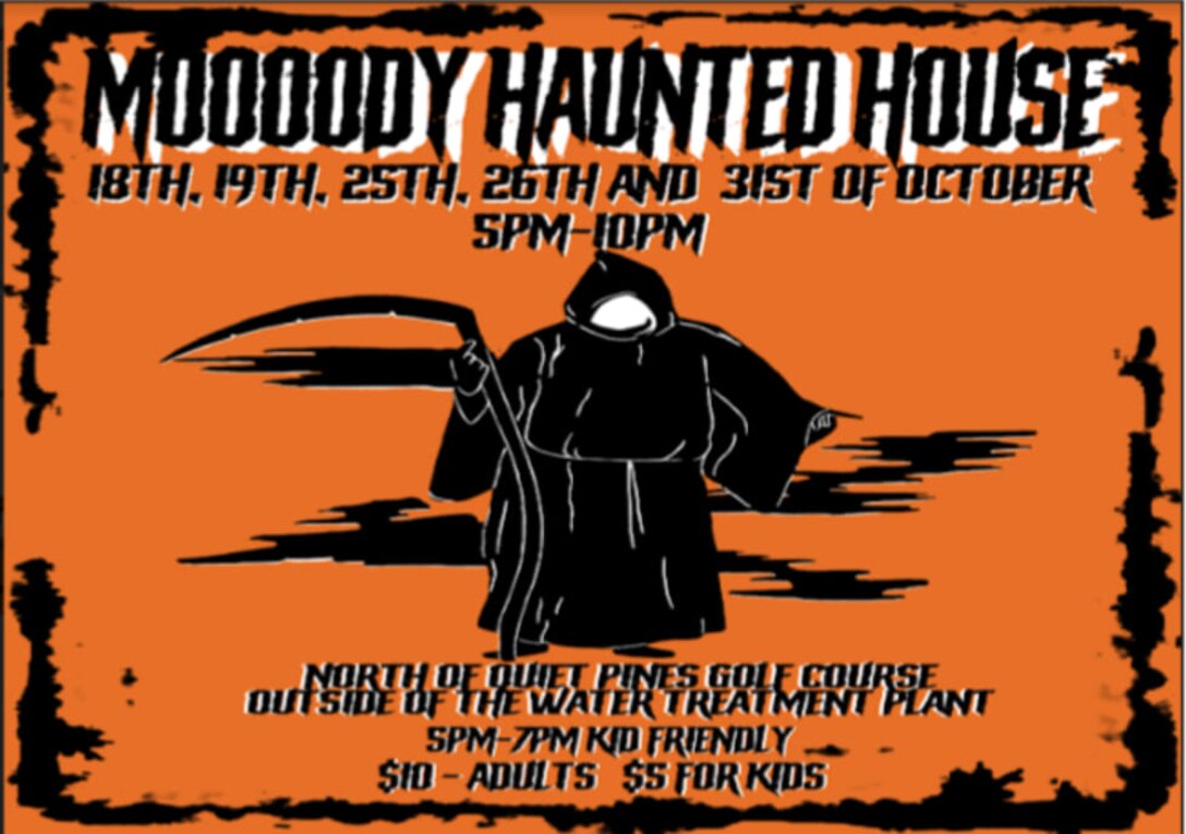 Flyer for the Moooody Haunted House (Courtesy Graphic)