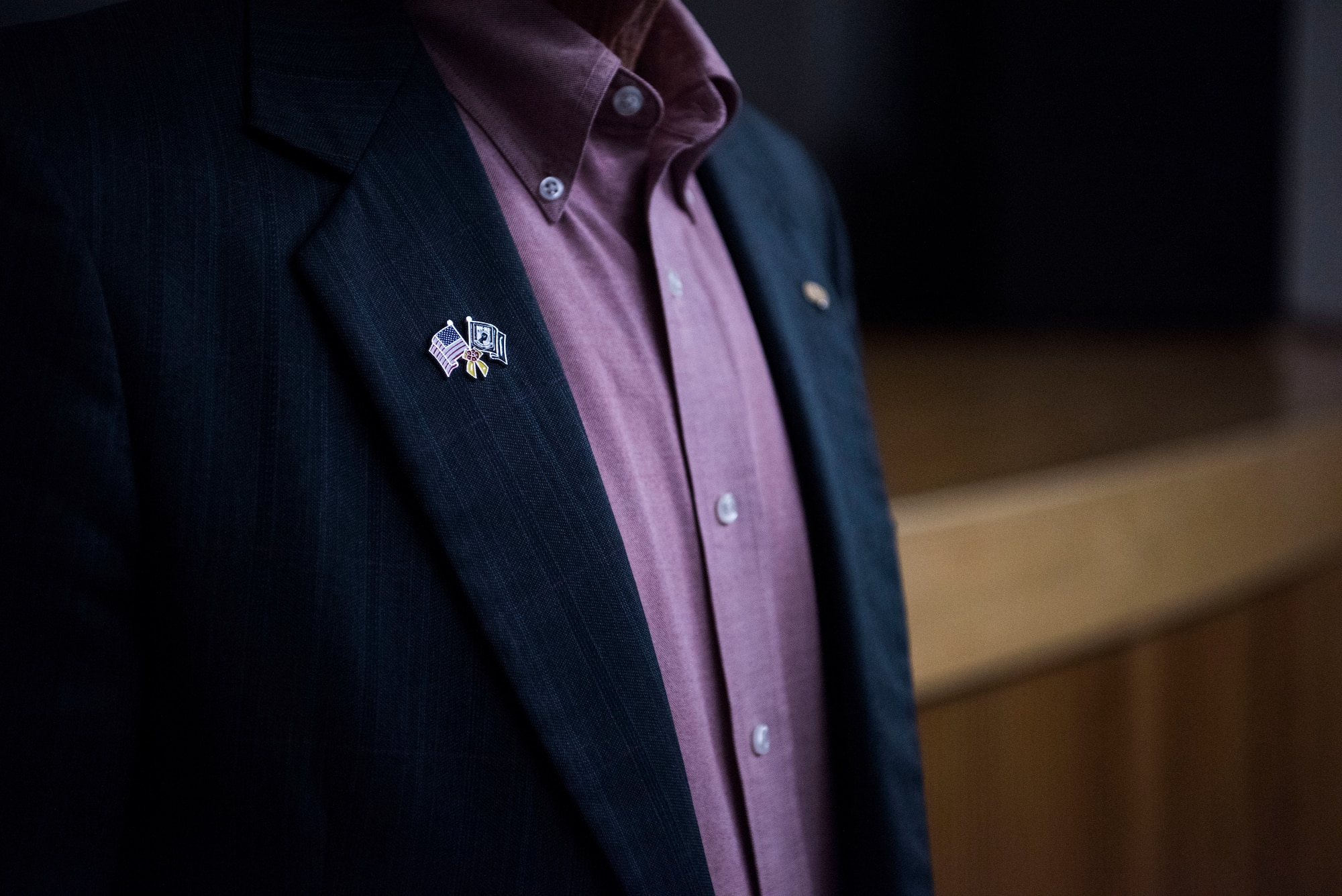 U.S. Air Force retired Lt. Col. Barry Bridger, former Prisoner of War, paid a visit to Laughlin Air Force Base, Texas, Oct. 23, 2019, to talk about his time as a POW. Bridger mentioned communication, laughter and prayer were some of the key factors that pulled him, and many of his brothers-in-arms, through their 2,232-day imprisonment at Hanoi Hilton. (U.S. Air Force photo by Senior Airman Marco A. Gomez)