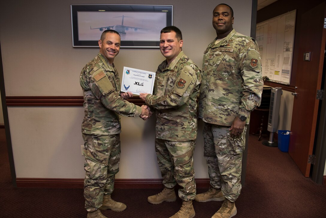 Tech. Sgt. Rafael Franjul, 47th Flying Training Wing Legal Office NCO in charge, was chosen by wing leadership to be the “XLer of the Week” of Oct. 14, 2019 at Laughlin Air Force Base, Texas. For his ability to perform when needed, take care of Laughlin Airmen, and push his team forward with innovation, Tech. Sgt. Rafael Franjul was chosen as the wing’s “XLer of the Week.” (U.S. Air Force photo by Senior Airman Marco A. Gomez)