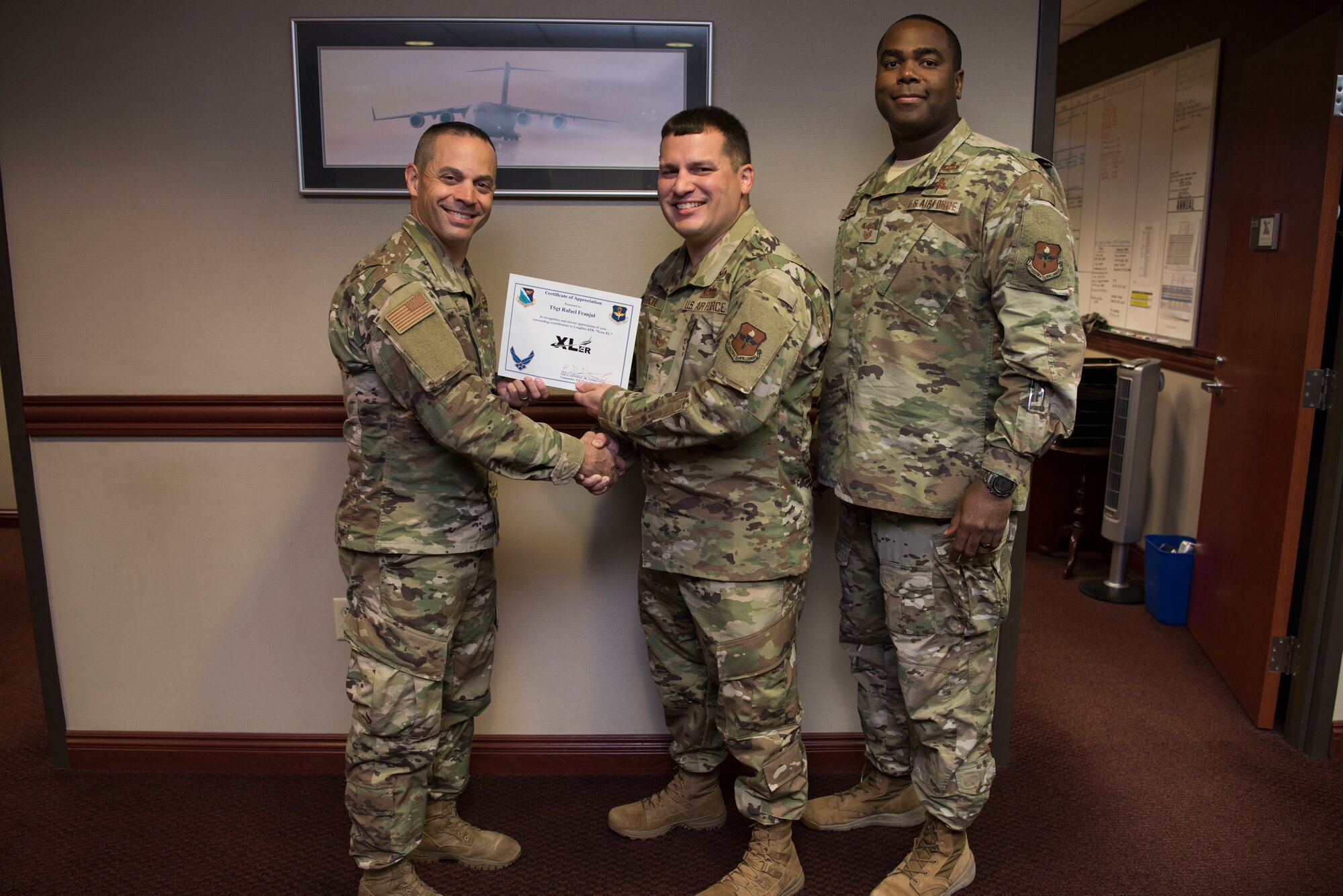 Tech. Sgt. Rafael Franjul, 47th Flying Training Wing Legal Office NCO in charge, was chosen by wing leadership to be the “XLer of the Week” of Oct. 14, 2019 at Laughlin Air Force Base, Texas. For his ability to perform when needed, take care of Laughlin Airmen, and push his team forward with innovation, Tech. Sgt. Rafael Franjul was chosen as the wing’s “XLer of the Week.” (U.S. Air Force photo by Senior Airman Marco A. Gomez)