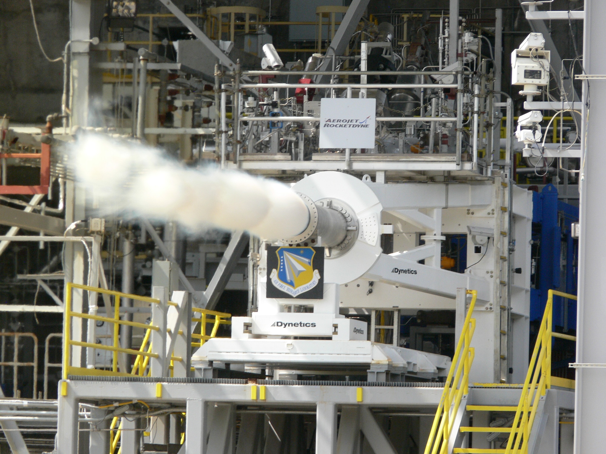 The Air Force Research Laboratory has successfully tested a state-of-the-art rocket engine preburner to elevate the U.S. technology base for high performance oxygen-rich staged combustion. The preburner was designed, developed, and tested under the AFRL Hydrocarbon Boost program with prime contractor Aerojet Rocketdyne, and supported by the Air Force Space and Missile Systems Center. Testing was conducted at NASA Stennis Space Center facilities. (Courtesy photo)
