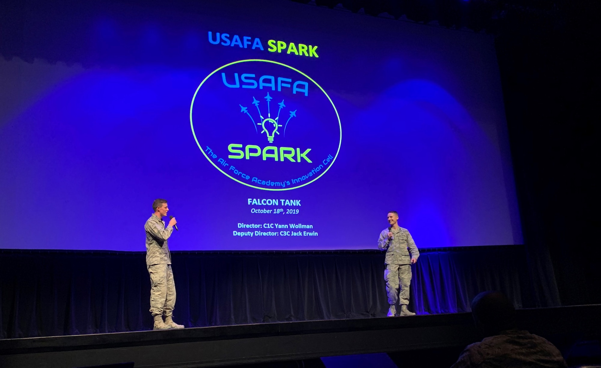 The U.S. Air Force Academy hosts its first Falcon Tank to encourage cadet innovation, Oct. 18. Cadet 2nd Class Bailey Hopkins won first place for COVIS, an idea to incorporate existing technology to correct colorblindness into pilot visors.