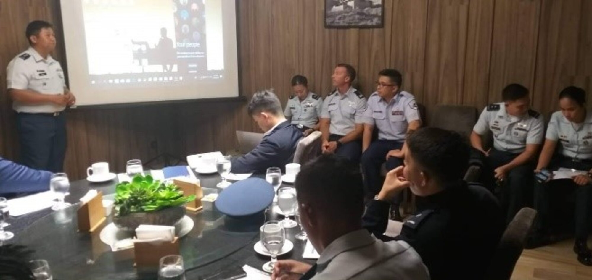 Philippine Air Force Lt. Col. Robert Mara, PAF Physiologist, opened the exchange with an introduction on the PAF Aerospace Physiology Program, September 11, 2019. (Courtesy photo)