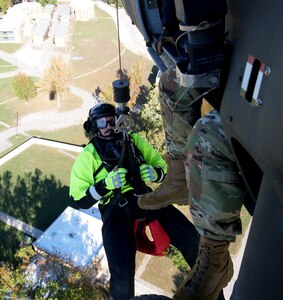 The Indiana Helicopter Aquatic Rescue Team is a joint multi-agency partnership between the Indiana Army National Guard and the South Bend Swift Water Rescue made up of credentialed civilian expert rescue specialists.