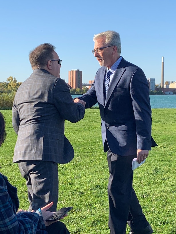 Carl A. Platz, Great Lakes program manager, U.S. Army Corps of Engineers Great Lakes and Ohio River Division, was given the opportunity to speak at EPA Administrator Wheeler's unveiling of Action Plan III October 2019.