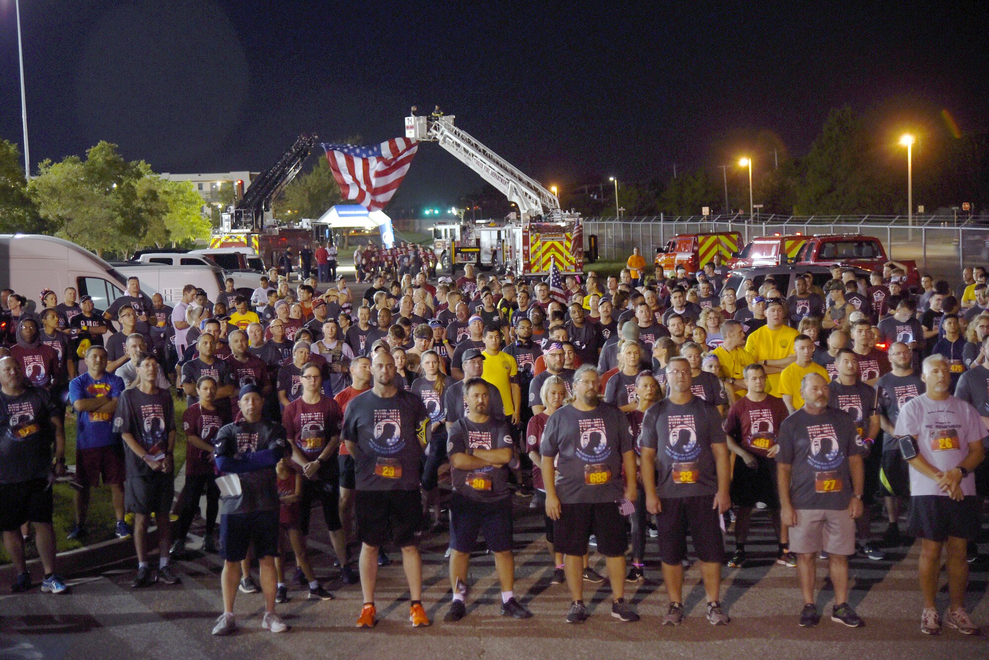 An image of participants prior to the 9/11 POW/MIA Memorial 5K/2K Run/Ruck/Walk
