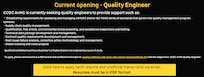 Quality Engineer job posting