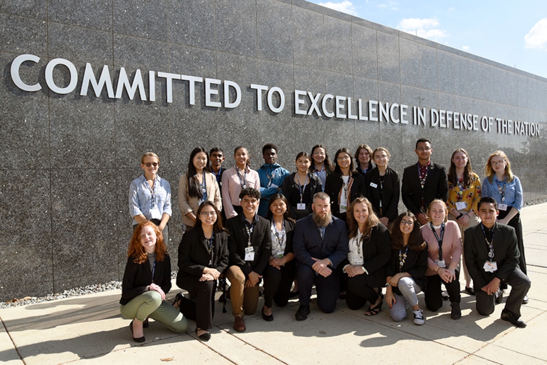 Chief Science Officers pose outside of Defense Intelligence Agency Headquarters after a daylong visit and learning how DIA uses STEM in various career fields, Oct. 9. CSOs are leaders in their communities and ambassadors for science, technology, engineering and mathematics.