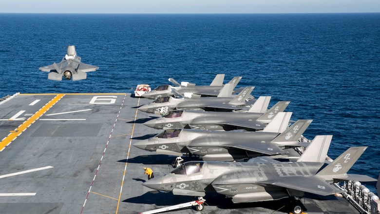 Generating Lethality: 13 F-35B, Two MV-22B aboard USS America