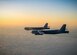 B-52H Stratofortress aircraft fly in formation