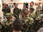 Members of the Ejército Nacional de Colombia Sergeants Major Academy observe U.S. Army Combat Medic training at Joint Base San Antonio-Camp Bullis during PISAJ 12 Oct. 24.