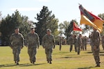 U.S. Army Brig. Gen. Laura L. Clellan, assistant adjutant general, Army, commander of the Colorado Army National Guard, right, hands over command to U.S. Army Brig. Gen. Douglas A. Paul, left, Oct. 19, 2019, at Founders Field, Fort Carson, Colorado. Clellan has served as AAG-Army, since October 2017, and has been serving in the military since July 1989. Paul has been serving since January 1989, in various positions, such as the deputy commander for Special Operations Detachment Korea for the COARNG, operations officer for Special Operations Command - North, commander for the 5th Battalion, 19th Special Forces Group (Airborne), and many more. (U.S. Army National Guard photo by Sgt. 1st Class Aleah M. Castrejon, 104th Public Affairs Detachment, 89th Troop Command)