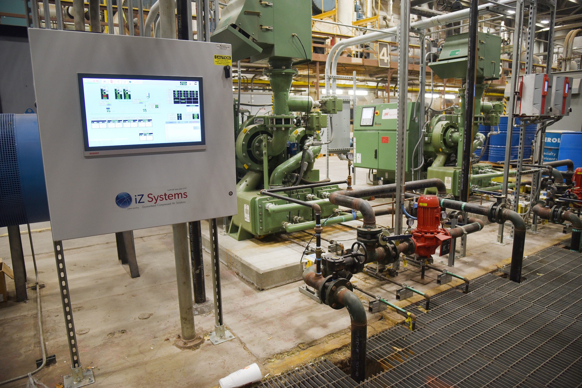 An image of several new air compressors installed in Bldg. 3001