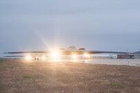 B-2 Spirit Bombers depart for a Bomber Task Force (BTF)mission, October 27, 2019. This BTF mission is part of Global Thunder 20, U.S.Strategic Command's annual nuclear command and control and field training exercise that enhances readiness.