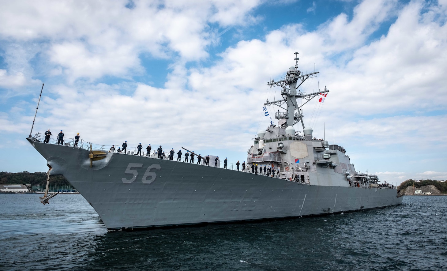 The Arleigh Burke class guided-missile destroyer USS John S. McCain (DDG 56) departs Fleet Activities Yokosuka to conduct comprehensive at-sea testing. This is the first underway for John S. McCain since its collision in 2017. John S. McCain is assigned to Destroyer Squadron (DESRON) 15 and forward-deployed to Yokosuka, Japan.