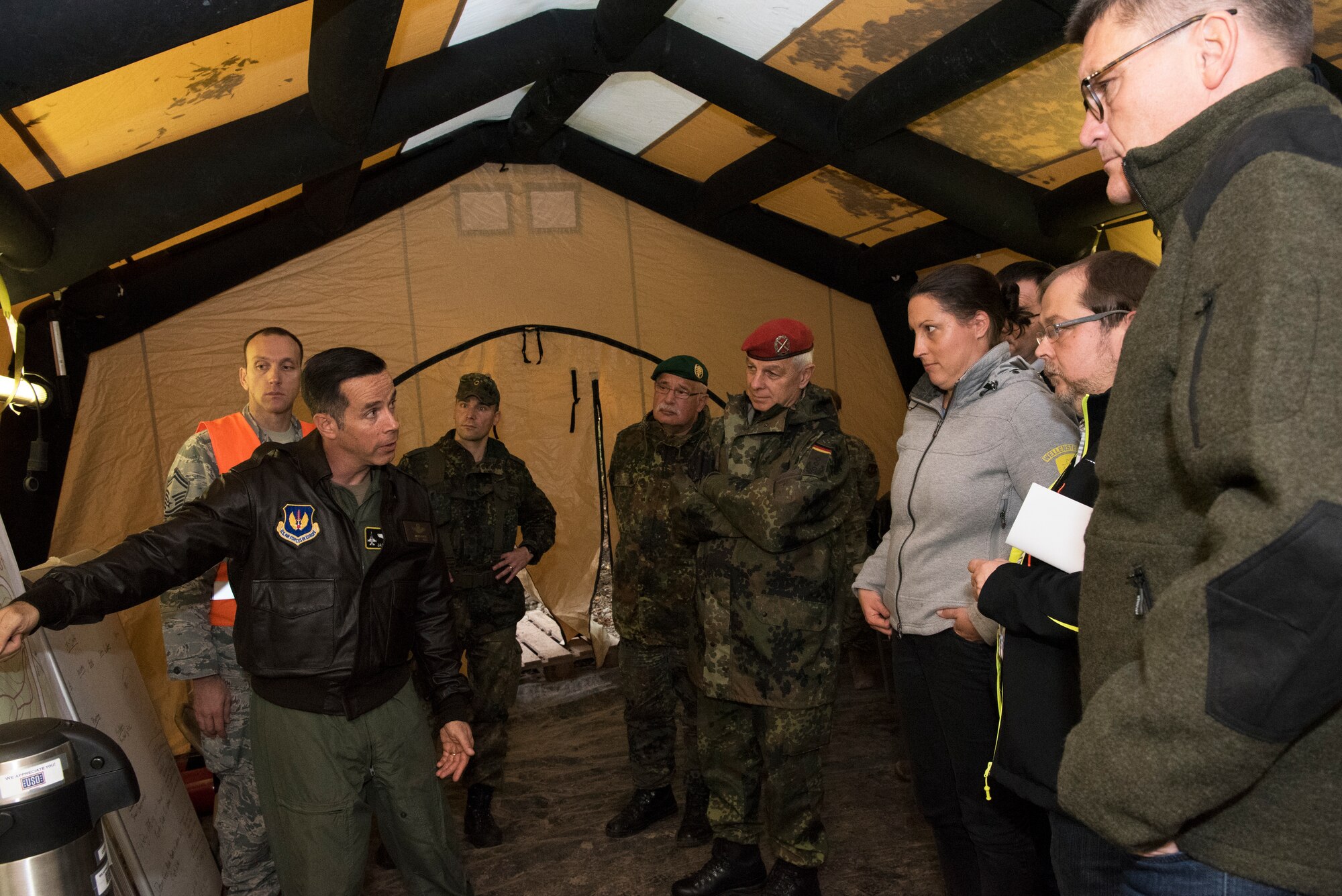 The safety brief ensured proper precautions were taken at the site where an F-16 Fighting Falcon crash occurred