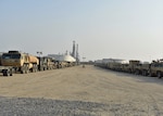 U.S. Soldiers in the 30th Armored Brigade Combat Team assist in the line-up and preparation of vehicles for movement to their base in Kuwait after being off-loaded from ships at Shuaiba Port, Kuwait, Oct. 21-25, 2019.  The unit is mobilized to support Operation Spartan Shield and is comprised of units from the North Carolina, South Carolina, Ohio and West Virginia Army National Guard.