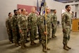 Approximately 20 Soldiers from the Pennsylvania Army National Guard’s 828th Finance Management Support Detachment, 28th Finance Management Support Unit, 728th Combat Support Sustainment Battalion, 213th Regional Support Group take part in a deployment ceremony