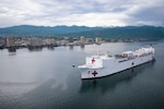 USNS Comfort anchored off the coast of Kingston, Jamaica.