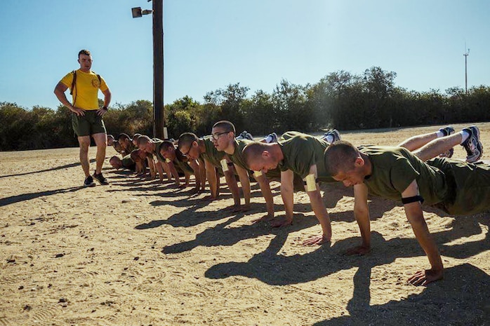 WEEKLY TOP SHOT! TOP SHOT WINNER! You voted and we listened, here is this week's Top Shot Winner.

Recruits with Golf Company, 2nd Recruit Training Battalion, execute push-ups during a physical training session at Marine Corps Recruit Depot San Diego, Oct. 21, 2019. Every station challenged recruits to put forth maximum effort to get the most out of each exercise. (U.S. Marine Corps photo by Lance Cpl. Grace J. Kindred)