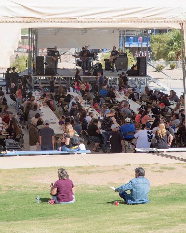 Members of the classic rock band Red Rabbit entertain attendees of the Production Plant Barstow Employee Recognition Day celebration held at the Robert A. Sessions Memorial Sportspark, Barstow, California, Oct. 12.