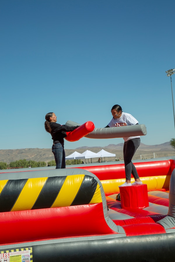 Employees and their guests from Production Plant Barstow, Marine Depot Maintenance Command aboard Marine Corps Logistics Base Barstow, enjoy a variety of games during Employee Recognition Day held at the Robert A. Sessions Memorial Sportspark Barstow, California, Oct. 12.