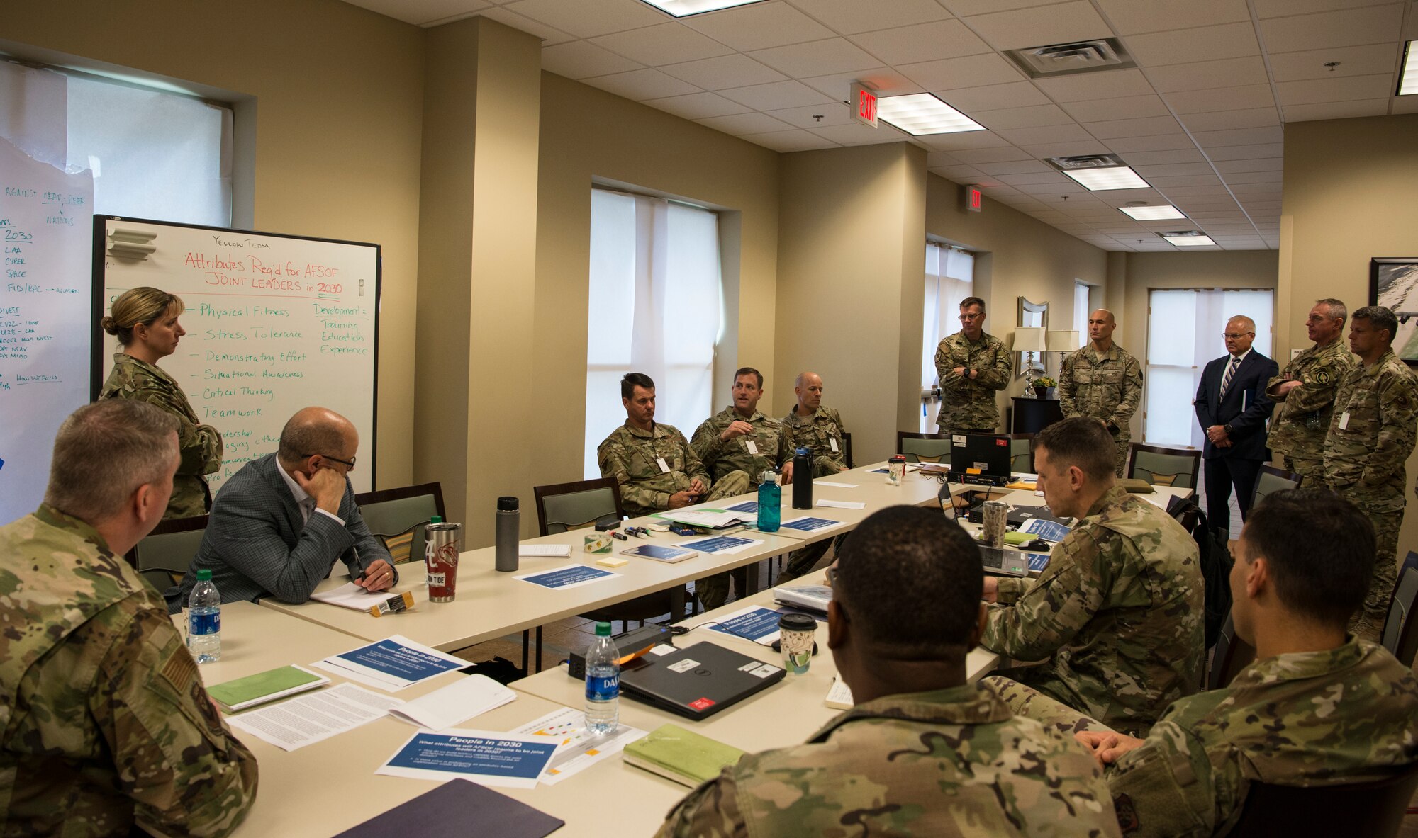 A large group of people participating in a discussion.