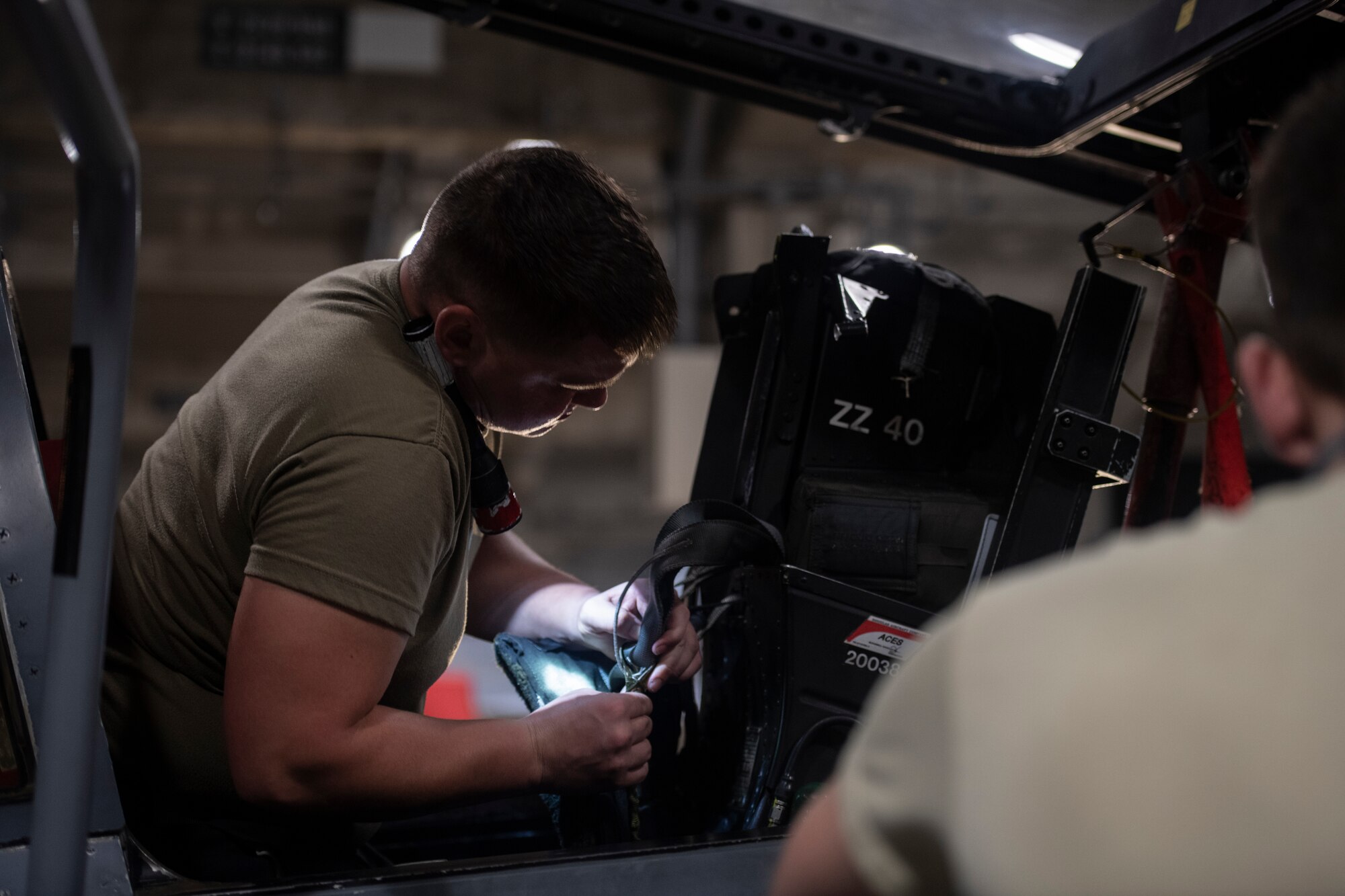During the routine inspection, the technicians check every component of the egress system for wear or damage, and any expired time-changeable parts are swapped out.