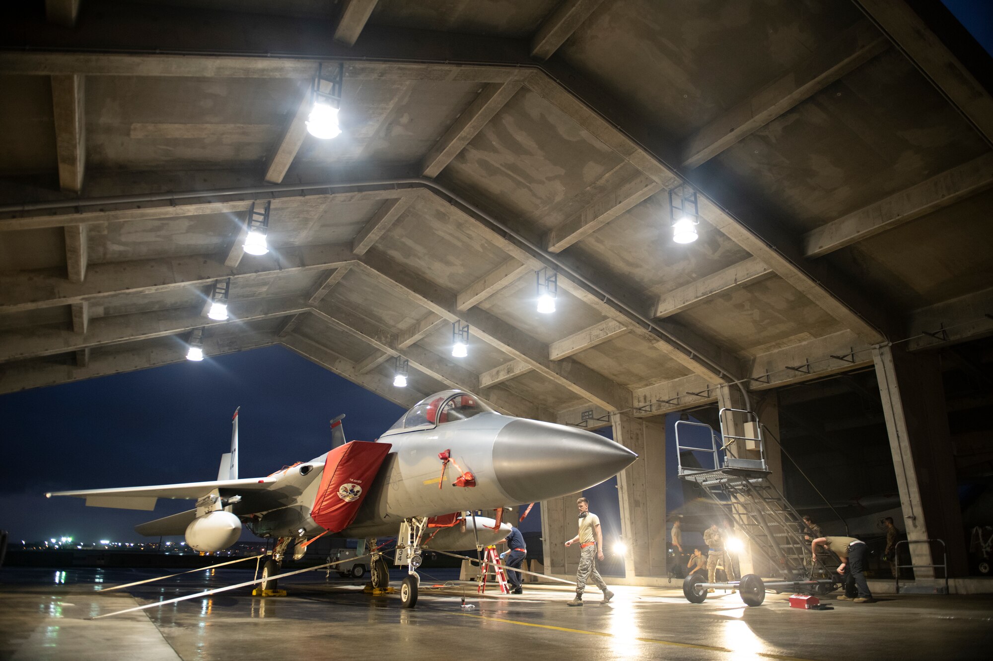 During the routine inspection, the technicians check every component of the egress system for wear or damage, and any expired time-changeable parts are swapped out.