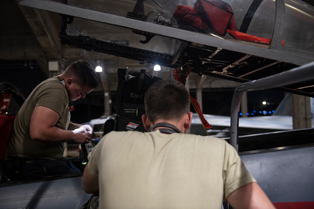 During the routine inspection, the technicians check every component of the egress system for wear or damage, and any expired time-changeable parts are swapped out.