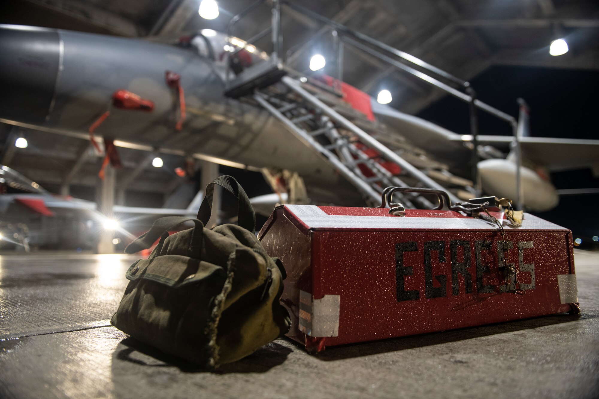 During the routine inspection, the technicians check every component of the egress system for wear or damage, and any expired time-changeable parts are swapped out.