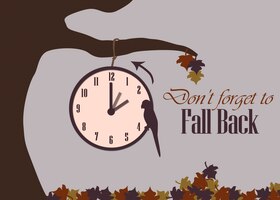 Daylight saving time ends Nov. 3. Time will be set back one hour at 2 a.m. to standard time.