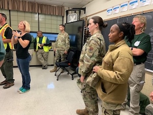 Members of the 633rd Air Base Wing Chaplain Team listen during a Community Emergency Response Team program in Newport News, Virginia, Oct. 19, 2019. The Chaplain Team steps into these situations to help with the spiritual triage for those involved in disastrous scenarios. (Courtesy photo)