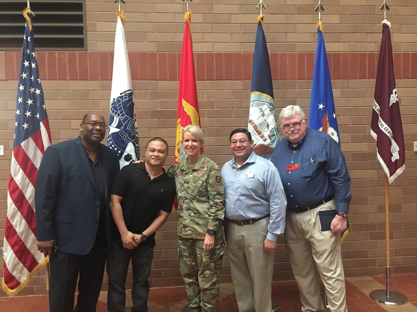 Brig. Gen. Laura L. Lenderman, 502nd Air Base Wing and Joint Base San Antonio commander (center) at the Retiree Appreciation Day at Brooke Army Medical Center on JBSA-Fort Sam Houston Oct. 19. Lenderman gave the opening remarks at the event.
