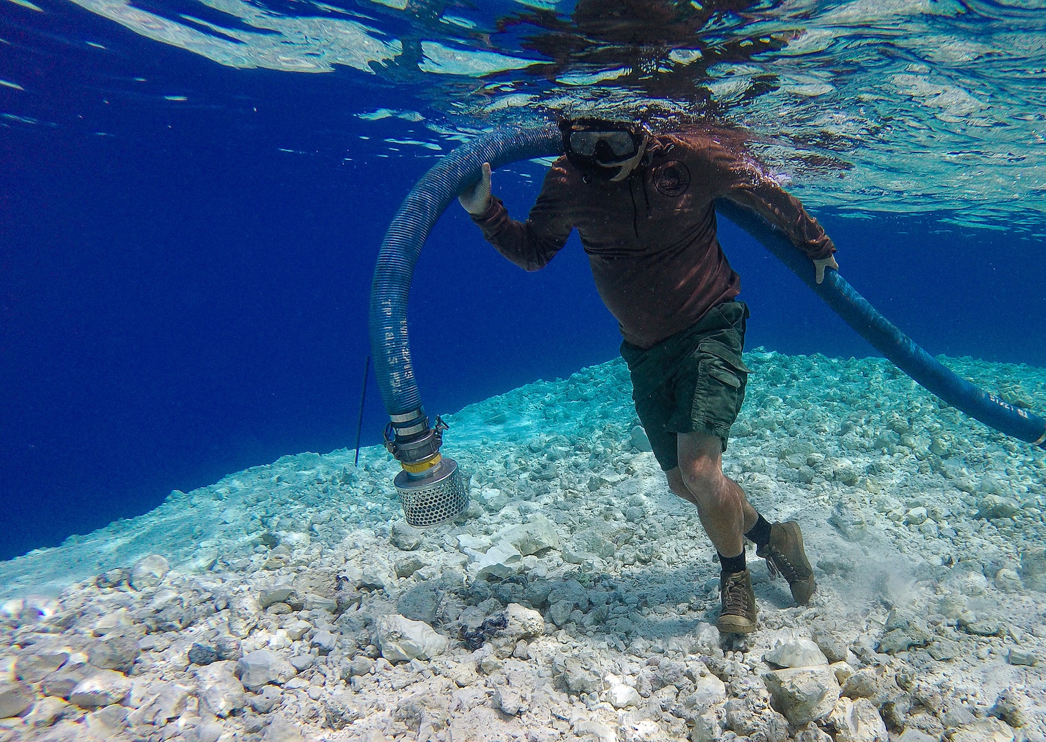 Navy Underwater Construction Team Widens Channel in Micronesia