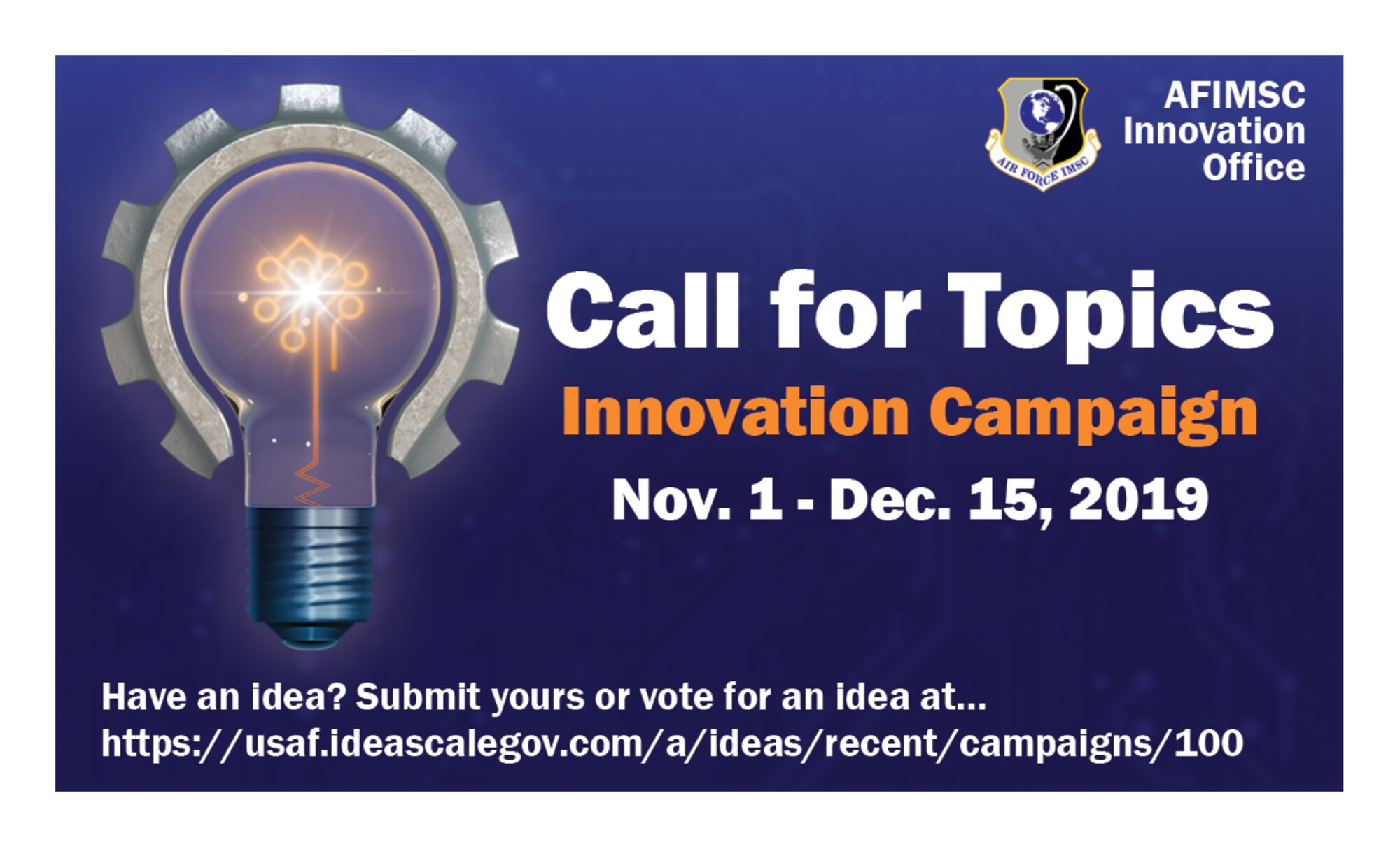 The Air Force Installation and Mission Support Center kicks off its second annual Innovation Rodeo with a call-for-topics campaign Nov. 1.