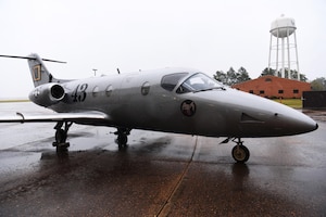 The 43rd Flying Training Squadron’s T-1 Jayhawk heritage flagship aircraft sits on the flight line Oct. 25, 2019, on Columbus Air Force Base, Miss. In 1972, the 43rd was reactivated as a flying training squadron at Craig AFB in Ala., where it conducted undergraduate pilot training until the base closed in 1977. (U.S. Air Force photo by Airman 1st Class Jake Jacobsen)