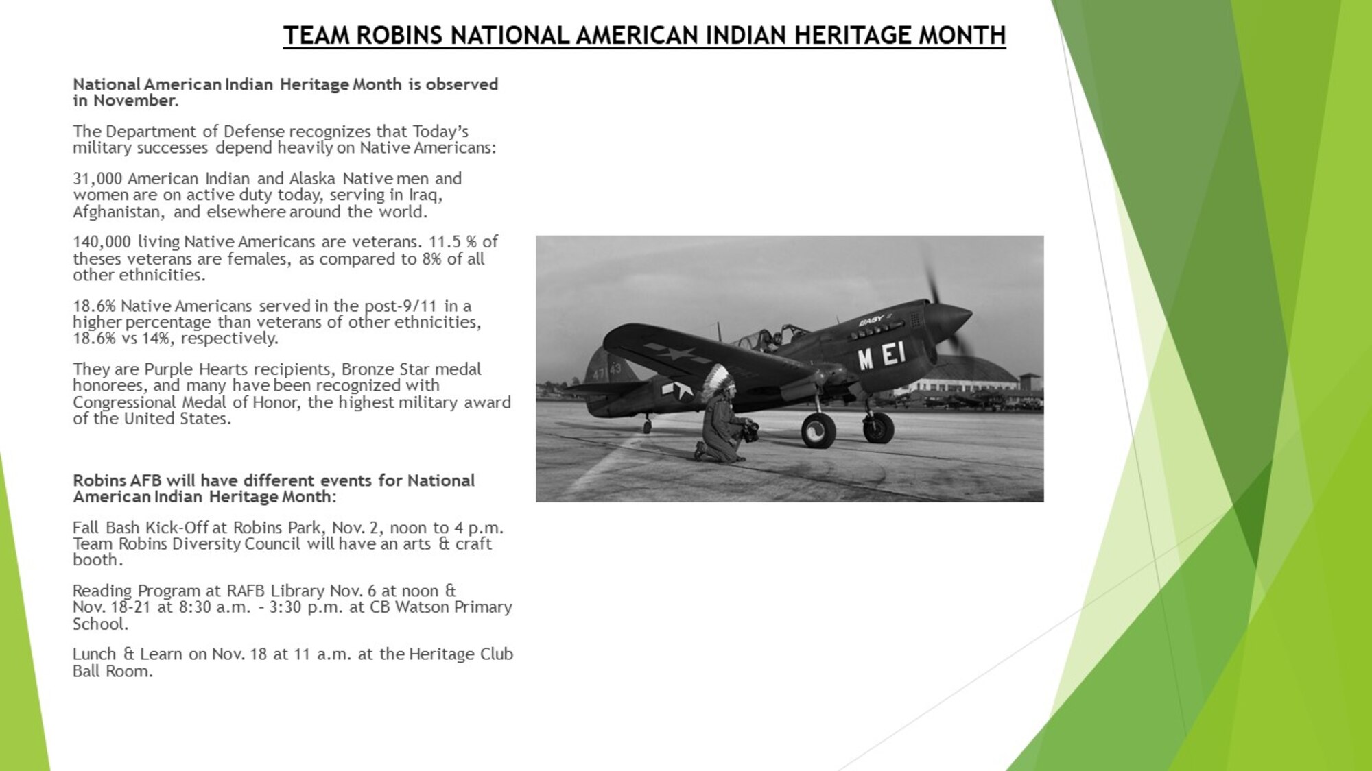 Celebrating a culture: Robins to celebrate American Indian Heritage Month