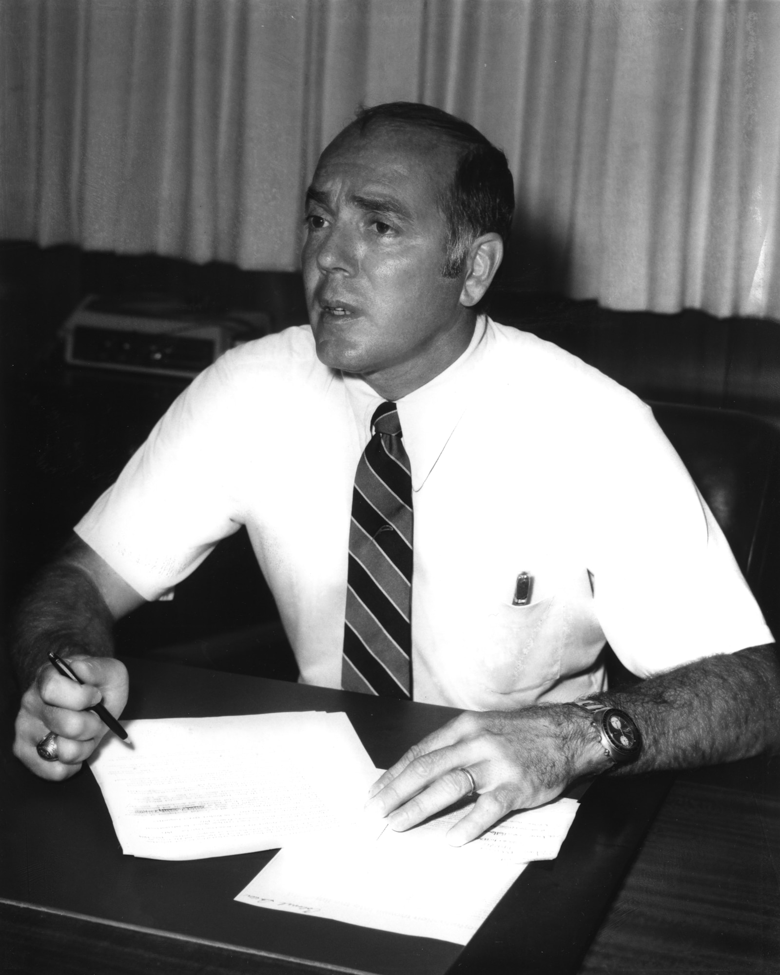 George P. Peterson served as Director of the Air Force Research Laboratory’s Materials and Manufacturing Directorate from 1974-1977 and then again from 1980-1985 and was instrumental in the development of advanced composite materials used across the world today. (U.S. Air Force Photo)