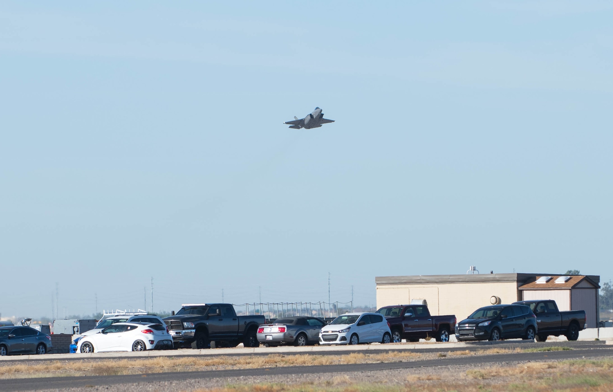 An F-35A Lightning II, assigned to the 61st Fighter Squadron, flies over the base during a sortie Oct. 28, 2019, at Luke Air Force Base, Ariz.