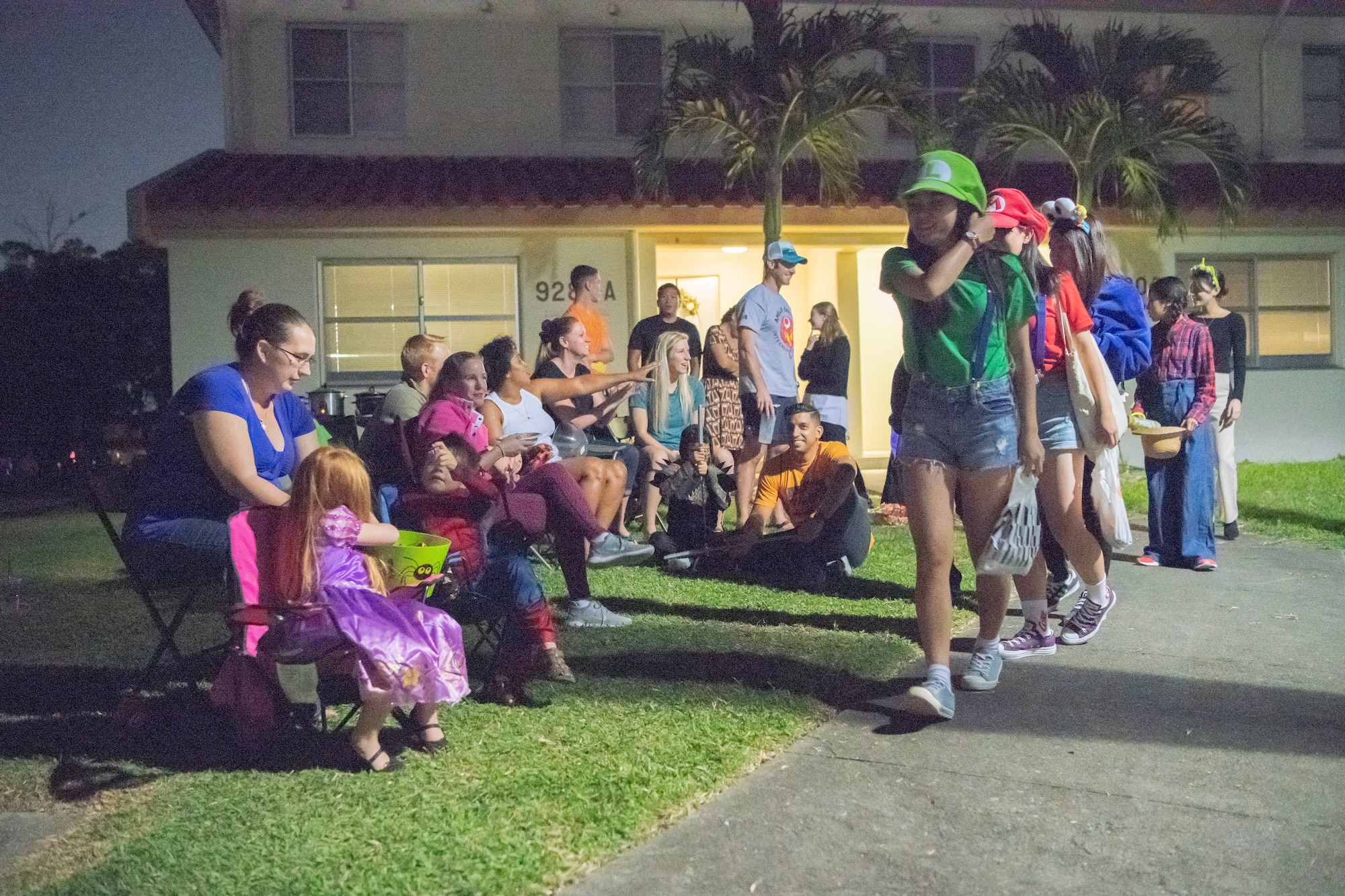Children from Kadena Air Base, Japan, and Okinawa participate in a Halloween trick-or-treat event Oct. 31, 2019, on Kadena Air Base. The base opened its gates to a portion of the local community to share the traditional custom of trick-or-treating to enhance relations with host nation partners. (U.S. Air Force photo by Senior Airman Rhett Isbell)